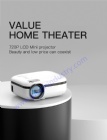 Yi-852 1280*720 Multi-Function LED-LCD Portable WiFi Projector